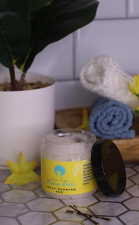 TIANA'S CREATIONS Passion Curls Jelly Pudding - Natural Styling Gel with Aloe Vera, Honey & Marshmallow Root, 4 OZ