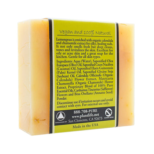 Plantlife Lemongrass 3-pack Bar Soap - Moisturizing and Soothing Soap Made with Plant-Based Ingredients