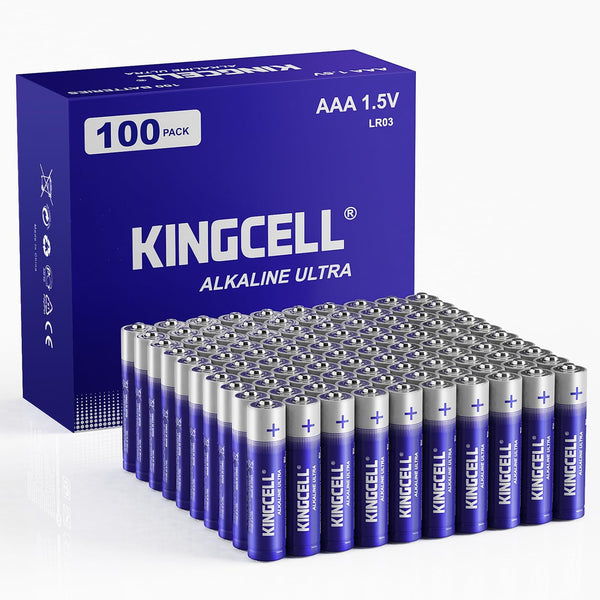 100 Pack AAA Batteries, High-Performance 1.5 Volt Alkaline, Leakproof, 10-Year Shelf Life for Household Devices