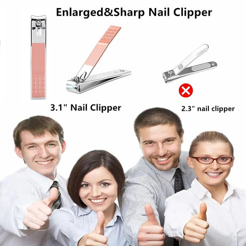 Manicure Set Nail Clipper Set, Stainless Steel Personal Care Tools for Women Men with Portable Travel Case