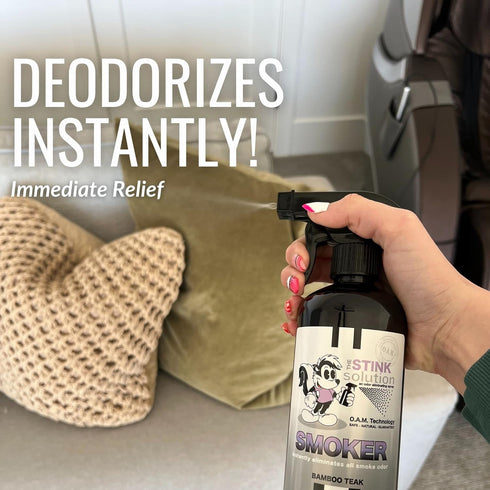 Smokers Odor Eliminating Spray - Removes Smoke Odors, Long-Lasting Odor Removal - Bamboo Teak and Sky Blue Scent