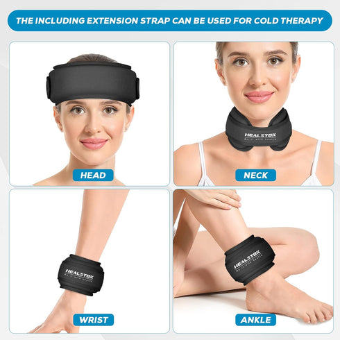 Cervical Ice Pack Neck Wrap, Reusable Cold & Hot Therapy Gel for Neck Injuries, Adjustable Migraine Relief