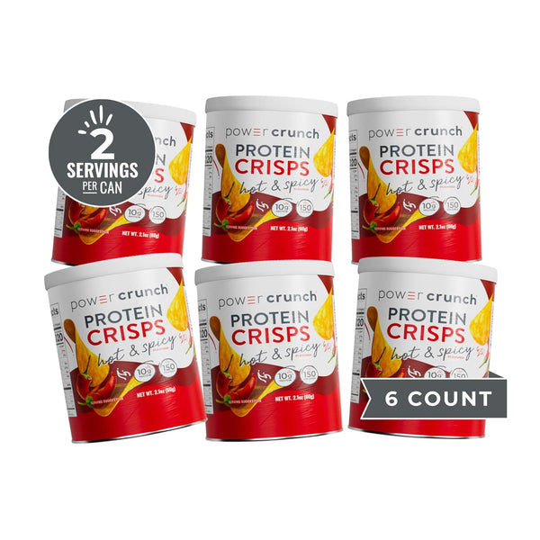 Power Crunch Protein CRISPS - Hot & Spicy Potato Style Protein Chip, 10g Protein, Pack of 6