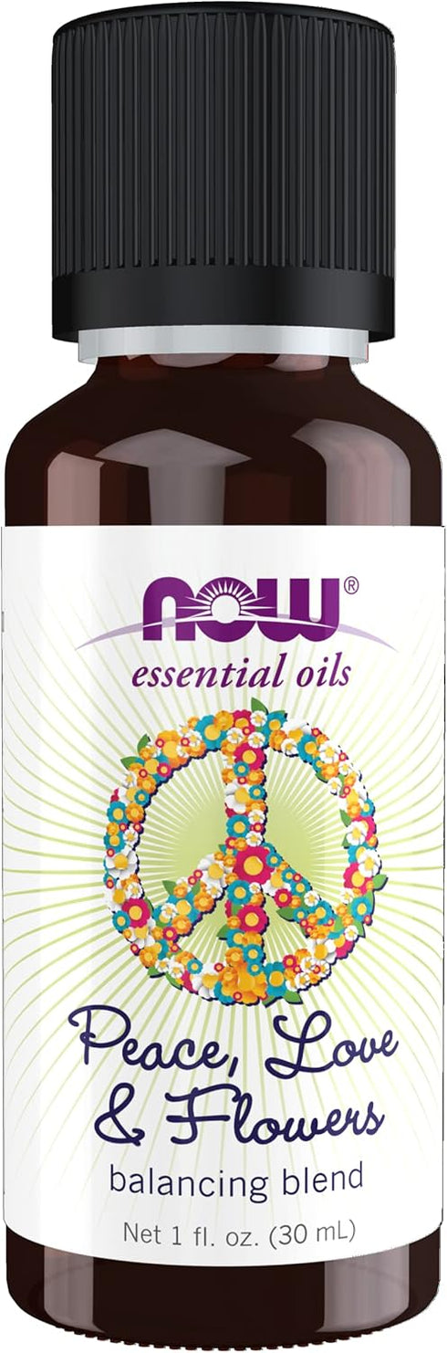 NOW Foods Essential Oils, Peace, Love and Flowers, Sweet Floral Aromatherapy Blend, Vegan, 1-Ounce