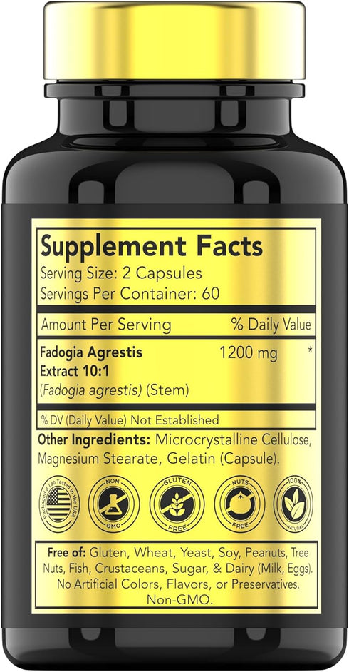 Fadogia Agrestis, 1200mg - 120 Capsules, Ultra-Potent Extract Supplement for Men, Energy, Power, Strength