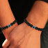 Triple Protection Bracelet for Luck and Prosperity, Hematite Black Obsidian Tiger Eye Stone, Adjustable Elastic for Men