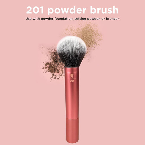 Real Techniques Ultra Plush Powder Makeup Brush - Large, Fluffy, Vegan, for Setting Powder & Blush