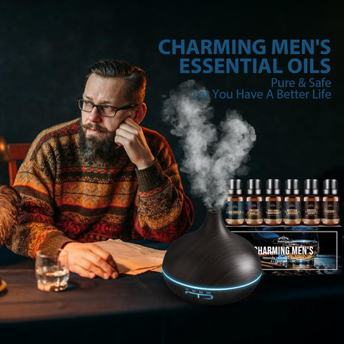 Fragrance Oil Set, Charming Men's Diffuser Oil for Home, Soap & Candle Making Scents, Aromatherapy - Sea Breeze,