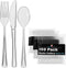 150 Pack Heavy Duty Clear Plastic Cutlery Set, 50 Forks, 50 Spoons, 50 Knives for Party Supplies