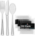 150 Pack Heavy Duty Clear Plastic Cutlery Set, 50 Forks, 50 Spoons, 50 Knives for Party Supplies