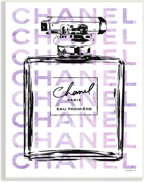 Stupell Industries Glam Designer Cosmetic Black Purple Perfume Bottle by Amanda Greenwood, 10 x 15