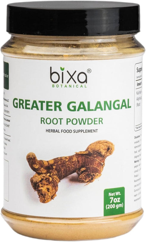 bixa BOTANICAL Greater Galangal Root Powder - 200 gm (7 Oz) Herbal Supplement for Healthy Stomach
