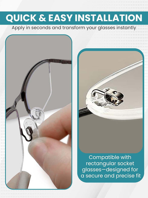 SPORTS WORLD VISION Premium Quality Glasses Nose Pads | Soft Silicone A-Shape Nose Pads, 11mm Push-in (25 Pairs)