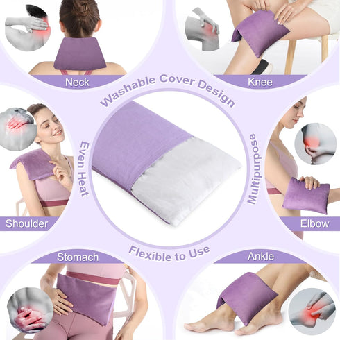 SuzziPad Heating Pad Microwavable for Pain Relief, Washable Cover, 7 x 12 Reusable Heat Pad for Shoulder, Belly, Joint