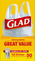 Glad Trash Bags, 13 Gallon White Handle-Tie Garbage Bags, 50 Count (Package May Vary)