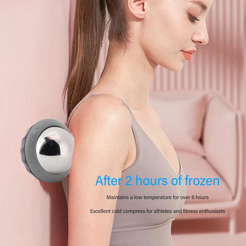 Zoeyilan Massage Ball Roller, Cold Relief Massage Roller, Rolling Removable Ice Massage Ball, Stainless Steel, Cold Hot
