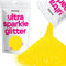 Hemway Ultra Sparkle Glitter - Fluorescent Yellow | 100g Microfine Metallic Flakes for Resin & Epoxy Crafts