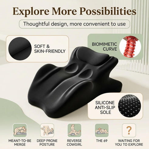 Meivoria 27 Angle Ergonomic Intimacy Pillow for Couples, Supportive Memory Foam Wedge Cushion with Machine Washable