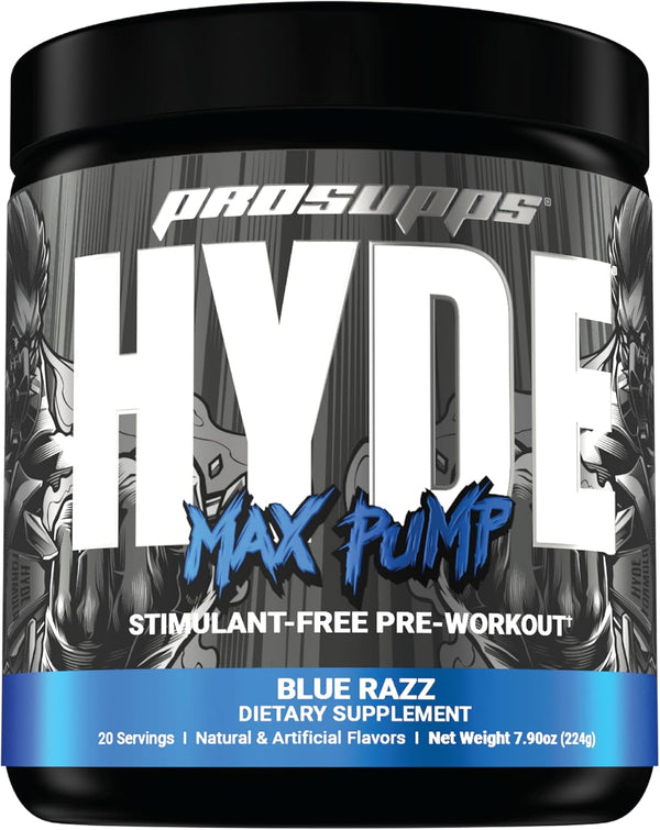 PROSUPPS Hyde Max Pump Pre Workout for Men and Women, Nitric Oxide Supplement for Pump and Endurance, 20 Servings