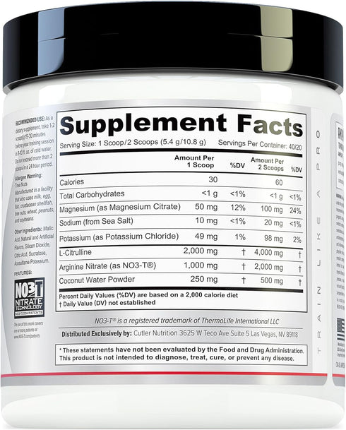 Cutler Nutrition Amplify Caffeine Free Pre Workout - Stimulant Free Muscle Pump Enhancer with Nitrates (Strawberry