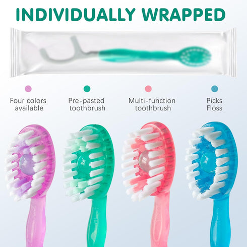 5 in 1 Disposable Mini Toothbrushes, Portable Travel Toothbrush, 24 Packs, Prepasted Oral Care Mint