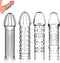 ReptiLeisure 4 Pack Reusable Penis Sleeves, Cock Condoms for Dildo Vibrator Couple Penis