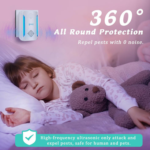6 Packs Ultrasonic Pest & Insect Repeller, Indoor Ultrasonic Repellent for Mosquitoes, Roaches, Flies, Electronic Pest