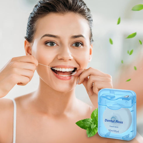 36 Pack Mini Dental Floss Bulk, Mint Flavored Floss, 50m Each, Travel Dental Floss for Teeth and Gum Protection