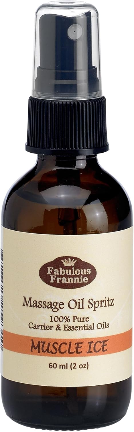 Fabulous Frannie Massage Spray Trio Set includes Muscle Ice, Easy Breathzy and Lavender made with Natural Carrier Oils and Pure Essential Oil 2oz (Set of 3)