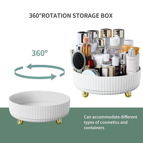 funest Makeup Perfume Organizer, 360 Degree Rotating Lazy Susan Cosmetic Desk Storage Lotions Display Case Round Tray with Large Capacity, for your Jewelry