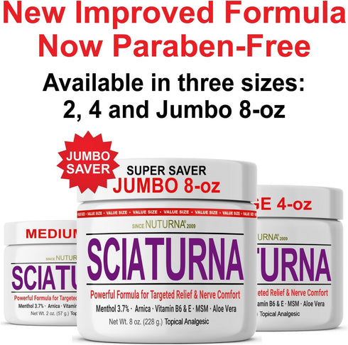 Sciatica Nerve Cream – Maximum Strength Comfort Cream for Feet, Hands, Legs, Toes, Back, Natural Ultra Strength Arnica,