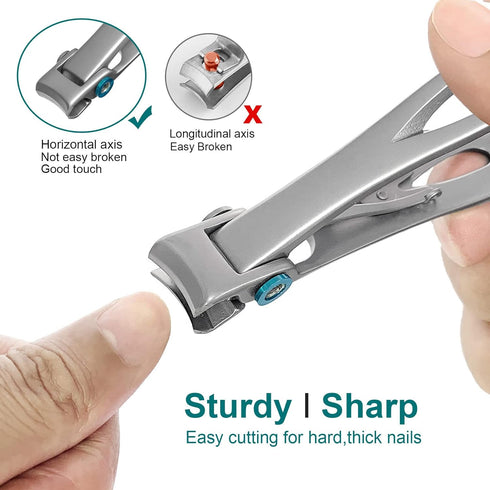 Toenail Clippers for Thick Toenails – Ultra Sharp Wide Jaw Opening Heavy Duty Stainless Steel for Seniors and Adults