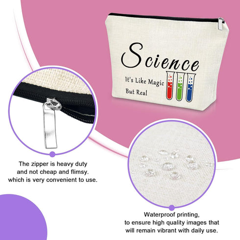 Science Gifts for Women - Makeup Bag for Science Teacher, Scientist Graduation Gift, Travel Pouch
