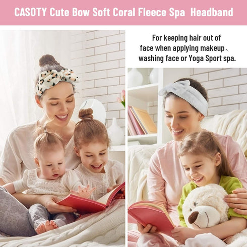 6 Pcs Spa Headband, Soft Coral Fleece Makeup Headband, Face Wash Headband for Shower Skin Care Yoga