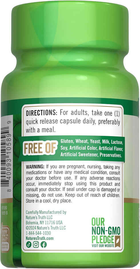 Nature's Truth B2 Vitamin, 100mg, 100 Capsules, Non-GMO, Gluten Free Supplement, Riboflavin