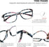 VisionGlobal Blue Light Blocking Glasses for Women, Anti Eyestrain, Stylish Square Frame (+2.00 Magnification)