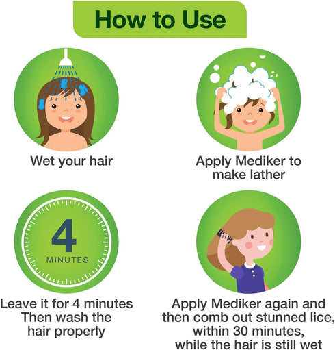 Mediker 50 ml Anti Lice Treatment Shampoo with Neem & Coconut for Lice & Eggs | Relieves Itching From Lice Bite