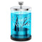 TASALON Barber Jar (25 oz) - Stainless Cap and Durable Glass, Disinfectant Jar with Removable Basket for Salon or Nail