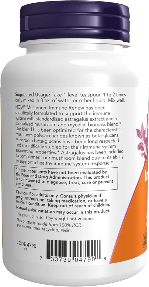 NOW Supplements Mushroom Immune Renew - Astragalus Root Extract for Immune System Support, 3.5-Ounce