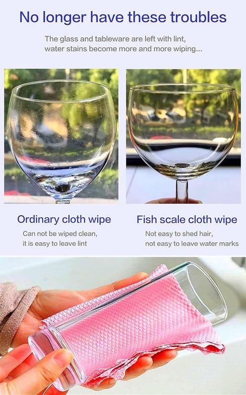 MAKABAKA 10pcs Color)(30X40cm) RPJFCPCS Weiliya Cleaning Fish Scale Cloth Microfiber Nanoscale Cleaning Lint FreeEasy