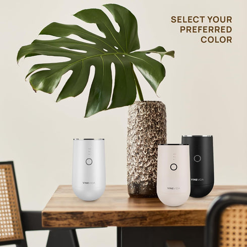 VINEVIDA Waterless Diffuser - Essential Oil Diffuser for Home - Black Scent Diffuser for Home, Battery Operated
