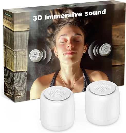 Paussion 2-Pack Sync Stereo, Portable Mini Noise White Sleep Sound Machine for Adults