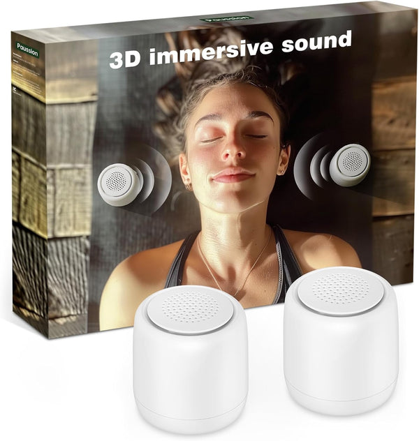 Paussion 2-Pack Sync Stereo, Portable Mini Noise White Sleep Sound Machine for Adults
