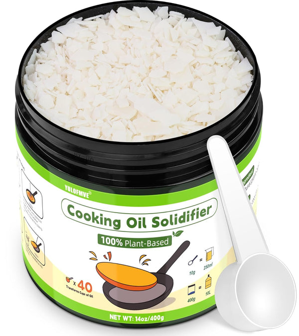 Cooking Oil Solidifier, 100% Plant-Based Powder for Grease Disposal, Solidifies Up to 40 Cups