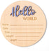 NQEUEPN Newborn Announcement Sign, 5.9 Inch/15cm Wooden Hello World Plaques Baby Welcome Sign