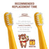 Vekkia Bear Kids Electric Toothbrush Replacement Heads, 7X More Plaque Removal, Soft Bristles, 4 Pack, Yellow