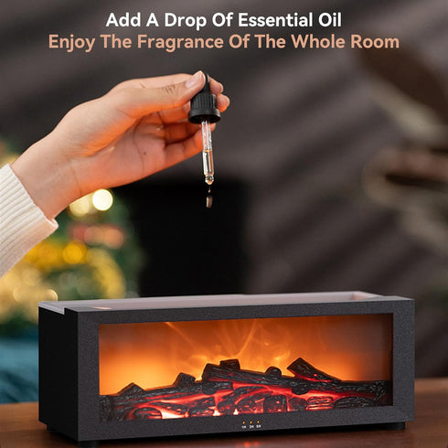 Vurlexat 7 150ml Essential Oil Diffuser, Colors Flame Fireplace Diffusers and Humidifier, Fire Flame Aromatherapy