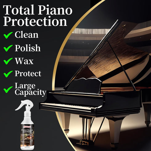 Piano Cleaner and Polish | Clean, Wax and Protect Wood Finish | Restore Shine, Remove Stains (8.45 Fl Oz)