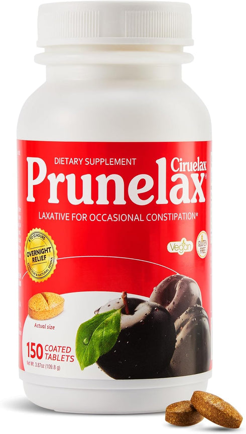 Prunelax Ciruelax Regular Strength Laxative Tablets - Natural-Ingredient Based for Occasional Constipation, 150ct