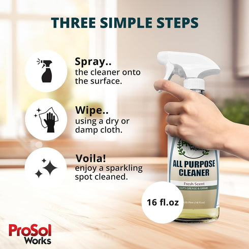 All Purpose Cleaner Cleaning Spray 16 oz - Multi Surface Cleaner for Counters, Wood, Stone, Tile, Fabric, Tub &